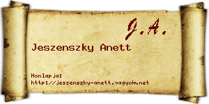 Jeszenszky Anett névjegykártya