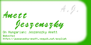 anett jeszenszky business card